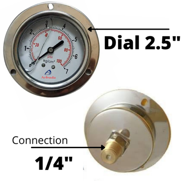 0 To 7 KG Pannel Mount Pressure Gauge - Image 2